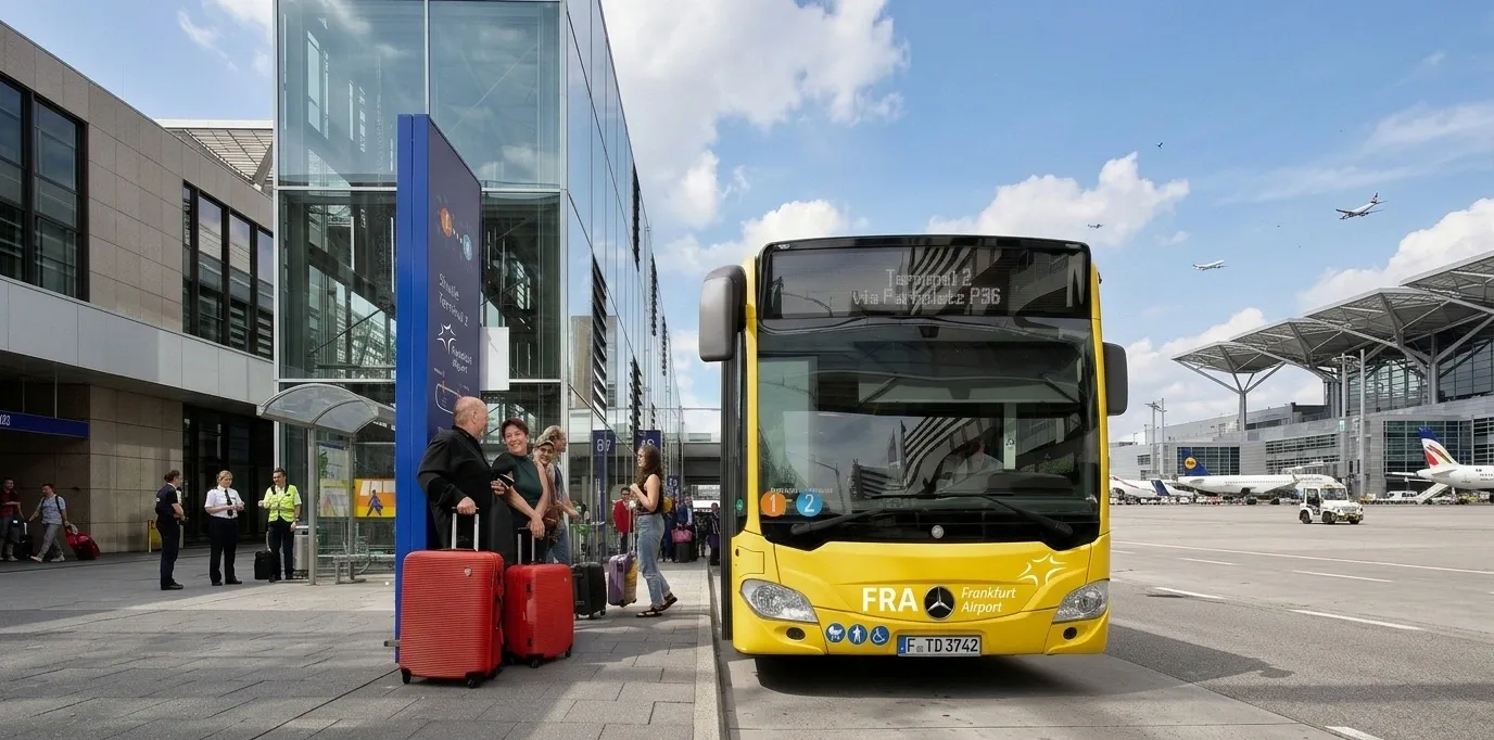Shuttle Bus am Flughafen Frankfurt